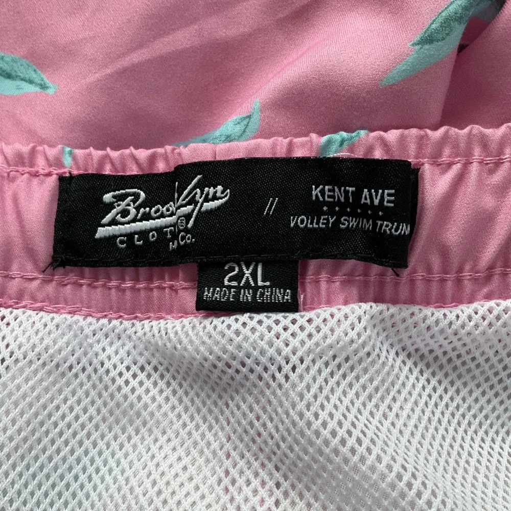 BKLYN Cloth Mens Kent Ave Volley Swim Trunks Shorts Palm Tree 2XL Bathing Suit